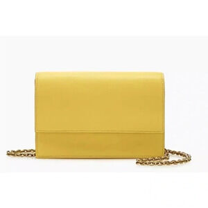 Adorable J.Crew Convertable Harrision Crossbody/Clutch in Yellow Leather